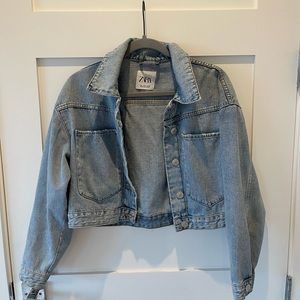 Zara Cropped Denim Jacket